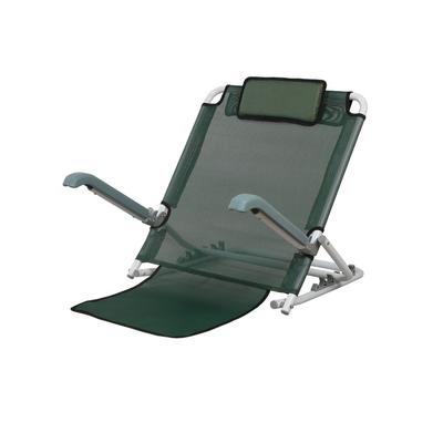 Adjustable Bed Backrest Portable Folding Sit Up Back Rest with Head Pillow for Outdoor Beach Green