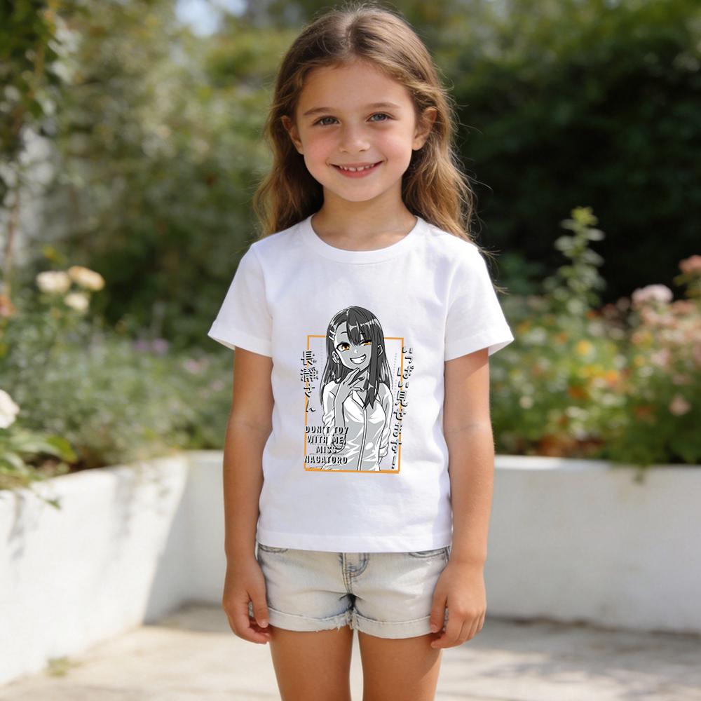 Dont Toy with Me Miss Nagatoro Anime Print T Shirt for Kids Boys Girls Casual Cotton Tee Top Summer Children Clothes