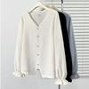 Plus Size Women's V-Neck Top: Spring 2026 Arrival, Button-Studded, Loose Fit Pullover