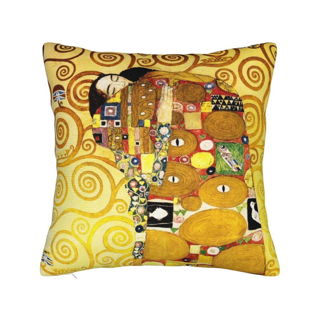 Gustav Klimt The Kiss Square Pillow Cases  Cushion Cover Custom Polyester Decor Throw Pillow Case Cover for Home 18x18