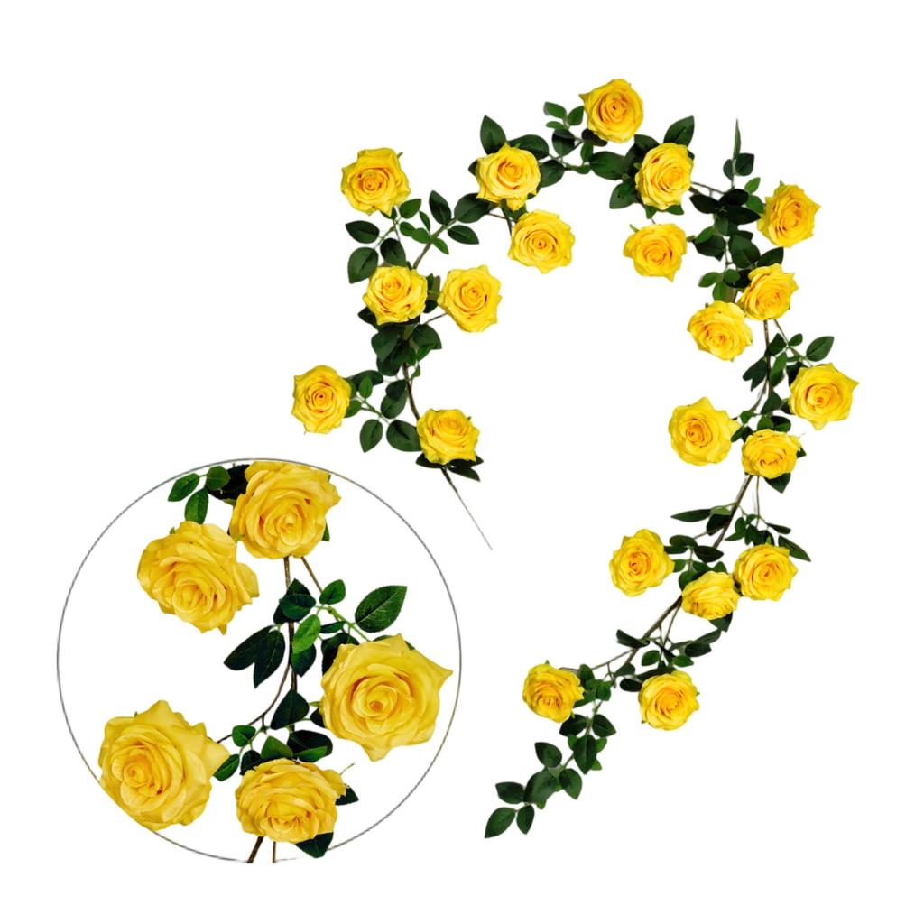 Guirnalda de Flores Artificiales de 1.8m, Guirnalda de Flores Falsas, Flor de Plástico, Cubre Tubos, Decoración de Balcón