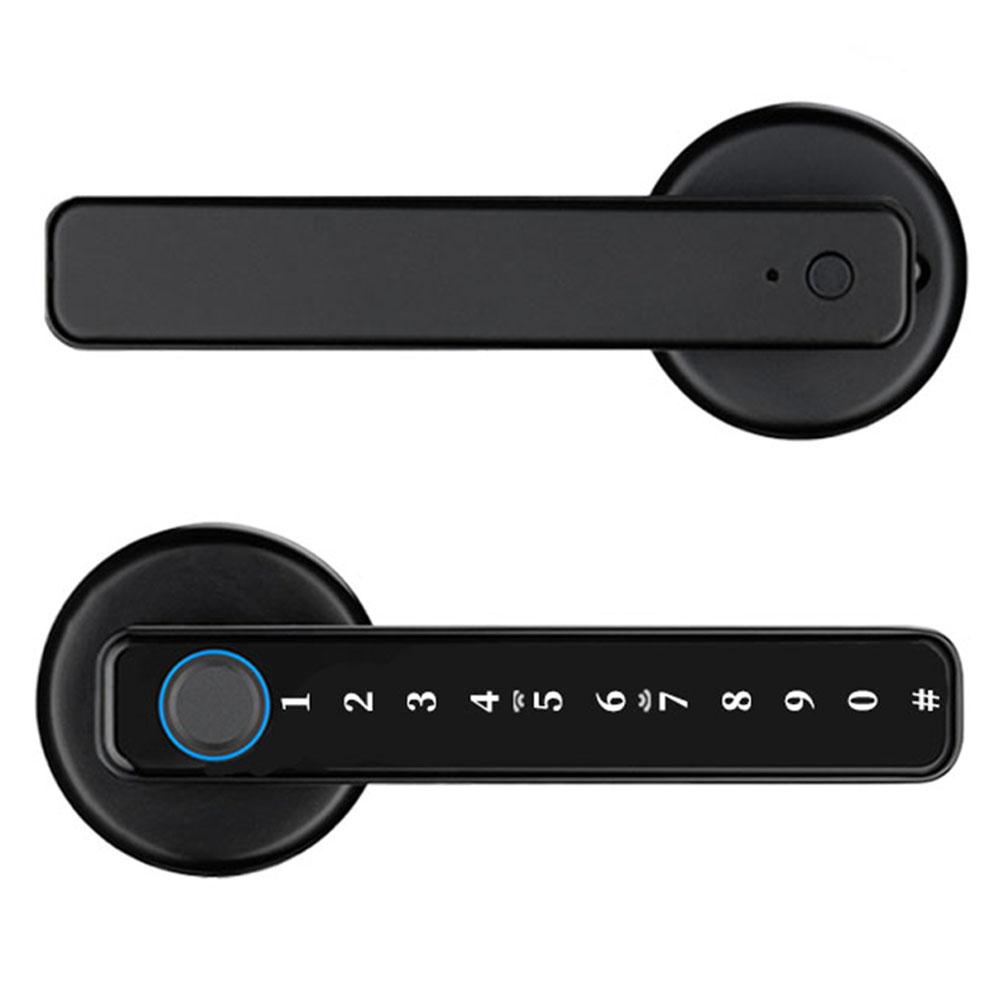 

Smart Fingerprint Electronic Door Lock with Touch Button for Tuya APP Bluetooth-Compatible for Hotel Apartment Office чорний