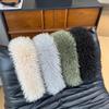 Faux Beach Wool Scarf: Versatile Solid Color Neck Gaiter with Magnetic Clasp, Double-Sided Plush for Warmth and Cold Protection in Autumn and Winter