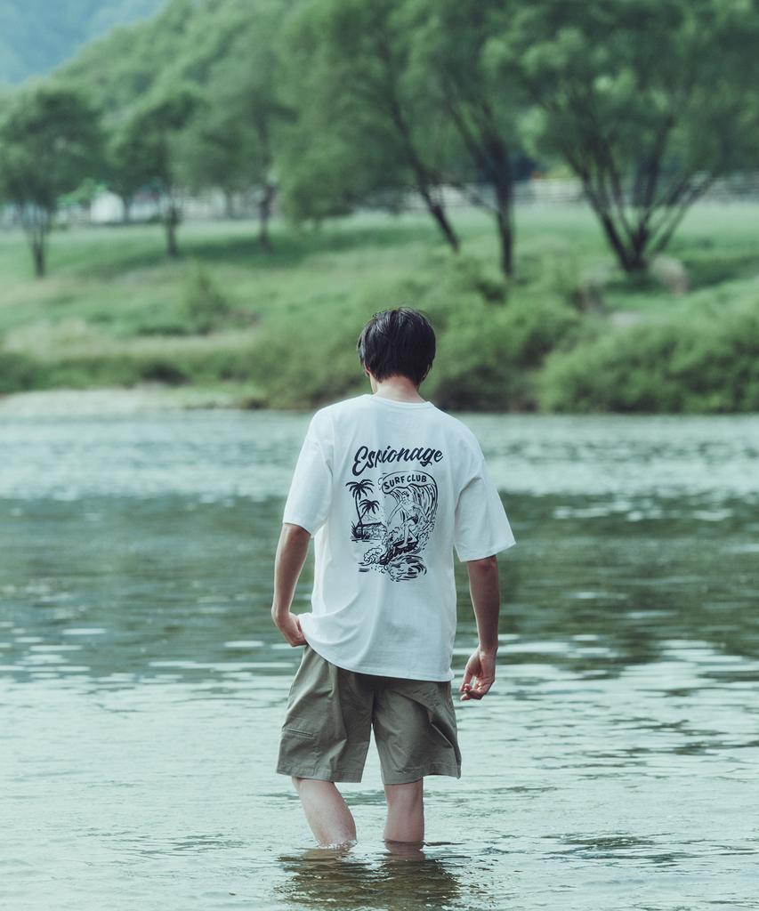 ESPIONAGE Surf Club Heavyweight Tee Off White