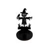 Creative Wooden Shadow Candle Holder Scarecrow Ghost Halloween Candle Stand Spook Black Cat Tealight Holder Novelty Gift