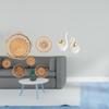 Rattan Woven Wall Art And Swan Figurines Tabletop Ornament Crafts for Tea Room Hallway Bedroom Porch