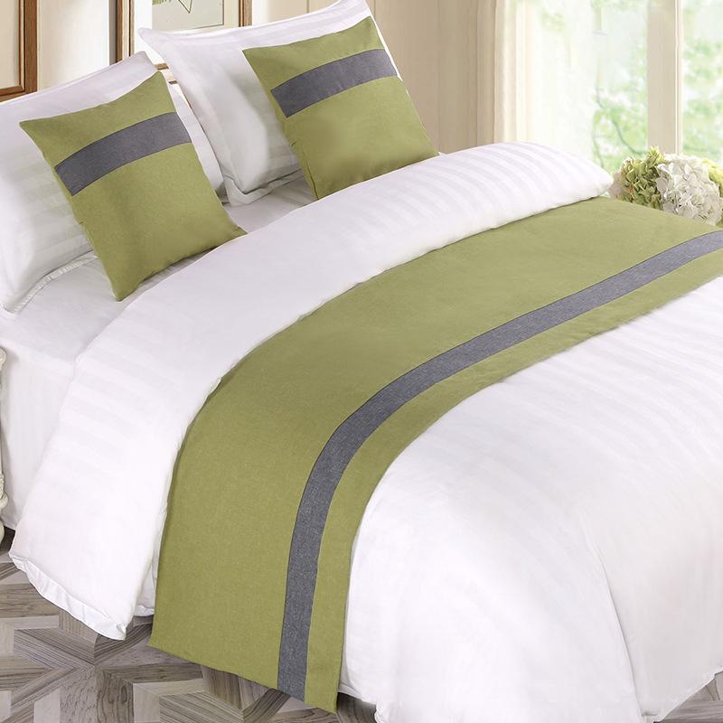 Nordic Style Simple Bed Flag Bed Runner With 2Pcs Pillowcase Home Hotel Wedding Decor Bed Spread Bedroom Decor Bed Tail Flag