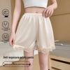Women’s Lace Anti-Exposure Ice Silk Shorts: Non-Roll, Breathable, Home & Outdoor Wear, Perfect for Summer & Safe Sleep.
