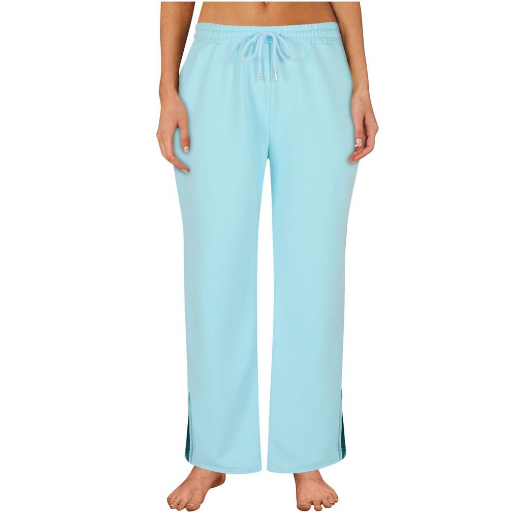 Women's Winter Sweatpants Solid Color Casual Pants Women's Fleece Sweatpants Wide Leg Straight Pants