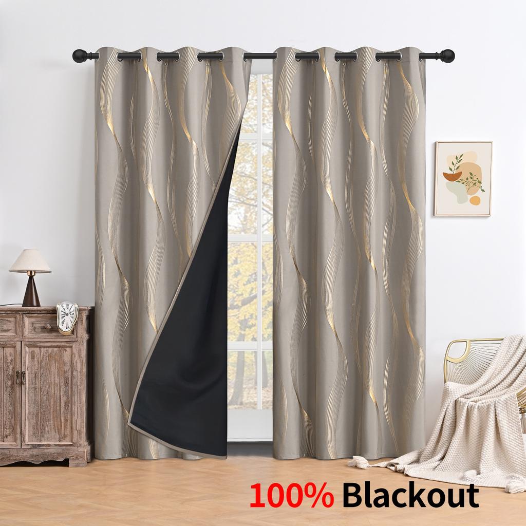 1 Stück Bronzierter Marmordruck Vorhang für Schlafzimmer Wohnzimmer Verdunkelung Sonnenschutz Vorhang Heimdeko