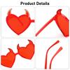 Fashion Devil Ear Heart Shape Sunglasses Rock Horn Halloween Decoration Sun Glasses UV Protection Cosplay Glasses for Women Men