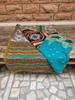 Floral Kantha Quilt: Reversible Sari Patchwork Throw - 82" x 56
