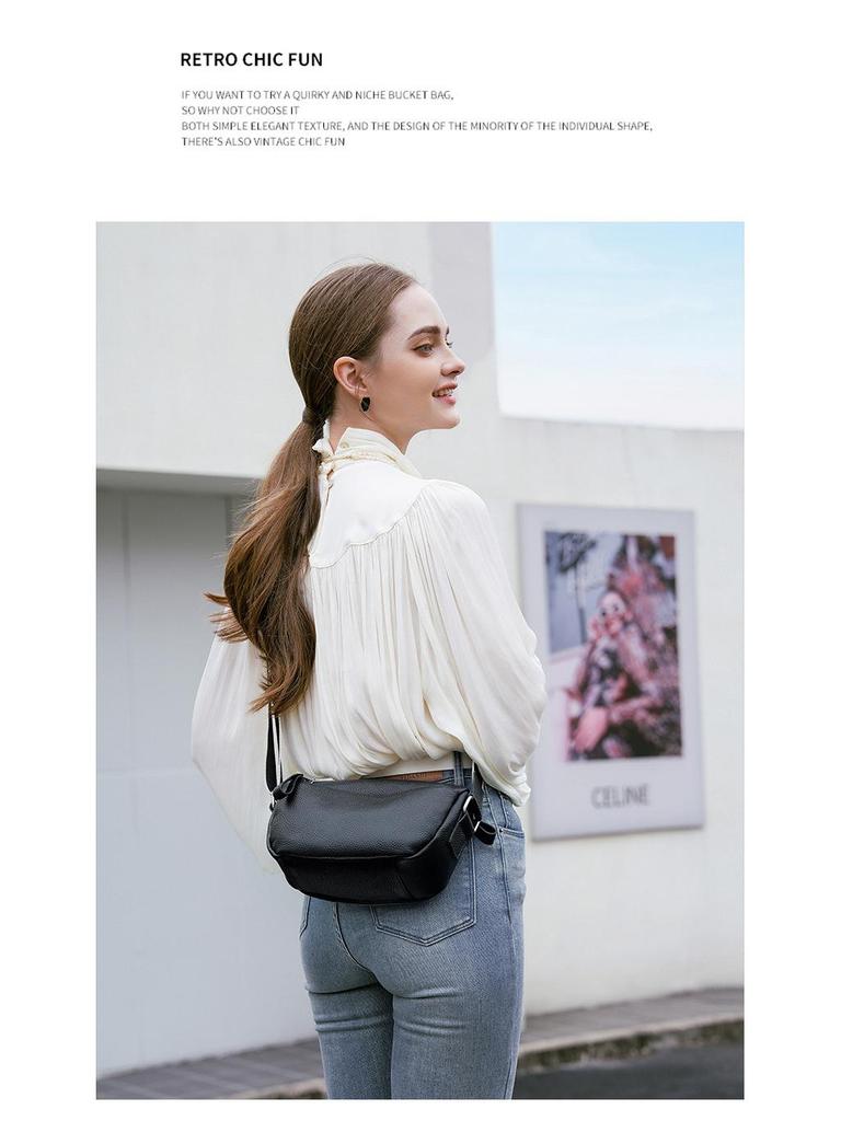 Women's Genuine Leather Large Capacity Handbag - Fashionable Crossbody and Shoulder Bag