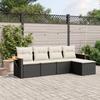 Vidaxl 5-Cz. Set da Salotto per Giardino, Cuscini, Rattan Nero PE