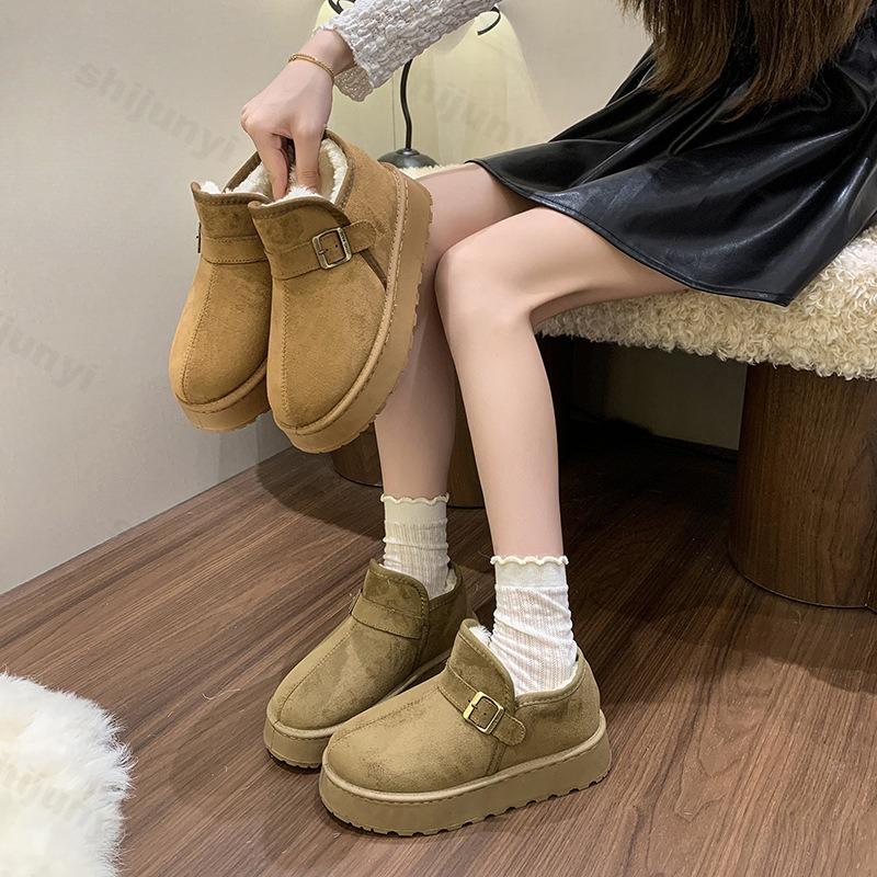 Large Size Women's Snow Boots Winter New Height Increase Plush Thicken Warm Shoes Comfort Outdoor Non Slip Platform Cotton Shoes