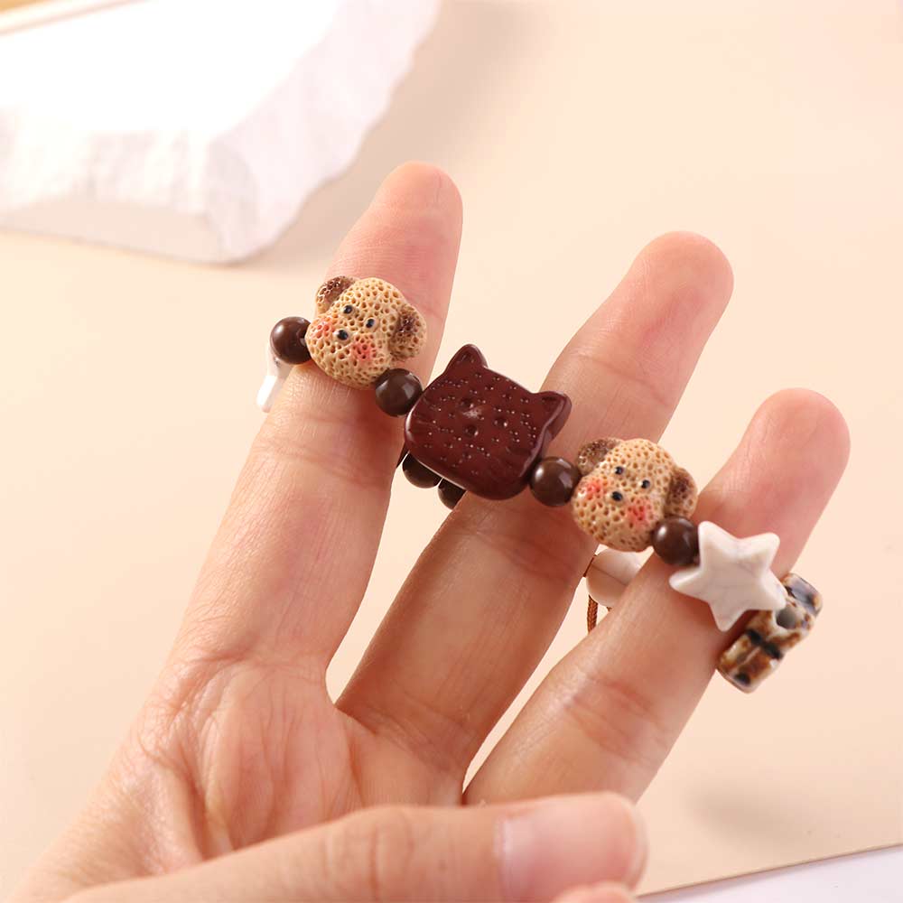 Star Cat Beads Bracelet Cute Biscuit Bear Bracelet Creative Friendship Bracelet Hand Accessory