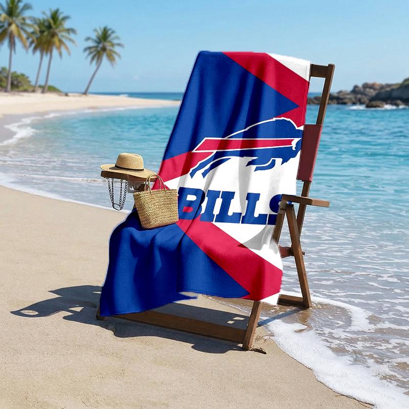 Bills Team Fashion Beach Towel: Ideal for Summer Adventures Soft, Absorbent and Quick Drying Suitable for Swimming and Bathing
