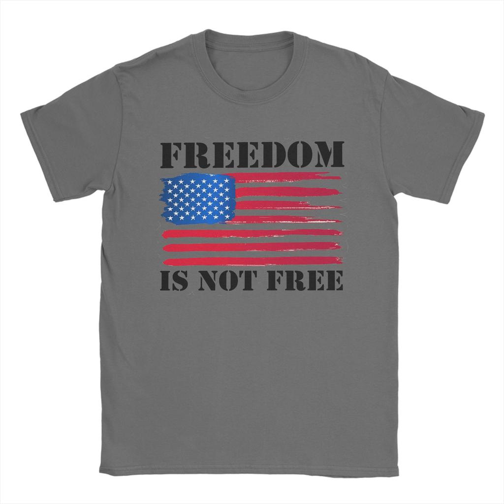 American Flag Freedom Is Not Free TShirt Summer Cotton T Shirts For Adult Casual Tee Shirt ShortSleeve Streetwear Clothing