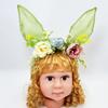 Large Bunnies Ears Hair Hoop Polychrome Flower Hairband Female Anime Headbands for Kids and Teens
