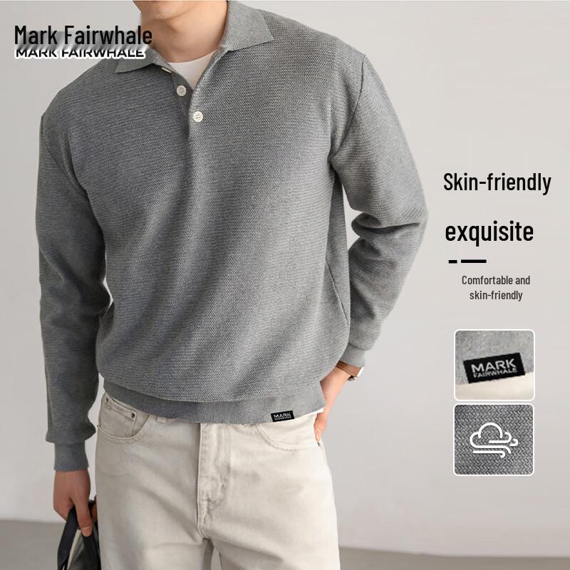 Mark Fairwhale Men's Old Money Style Polo Collar Knit Sweater