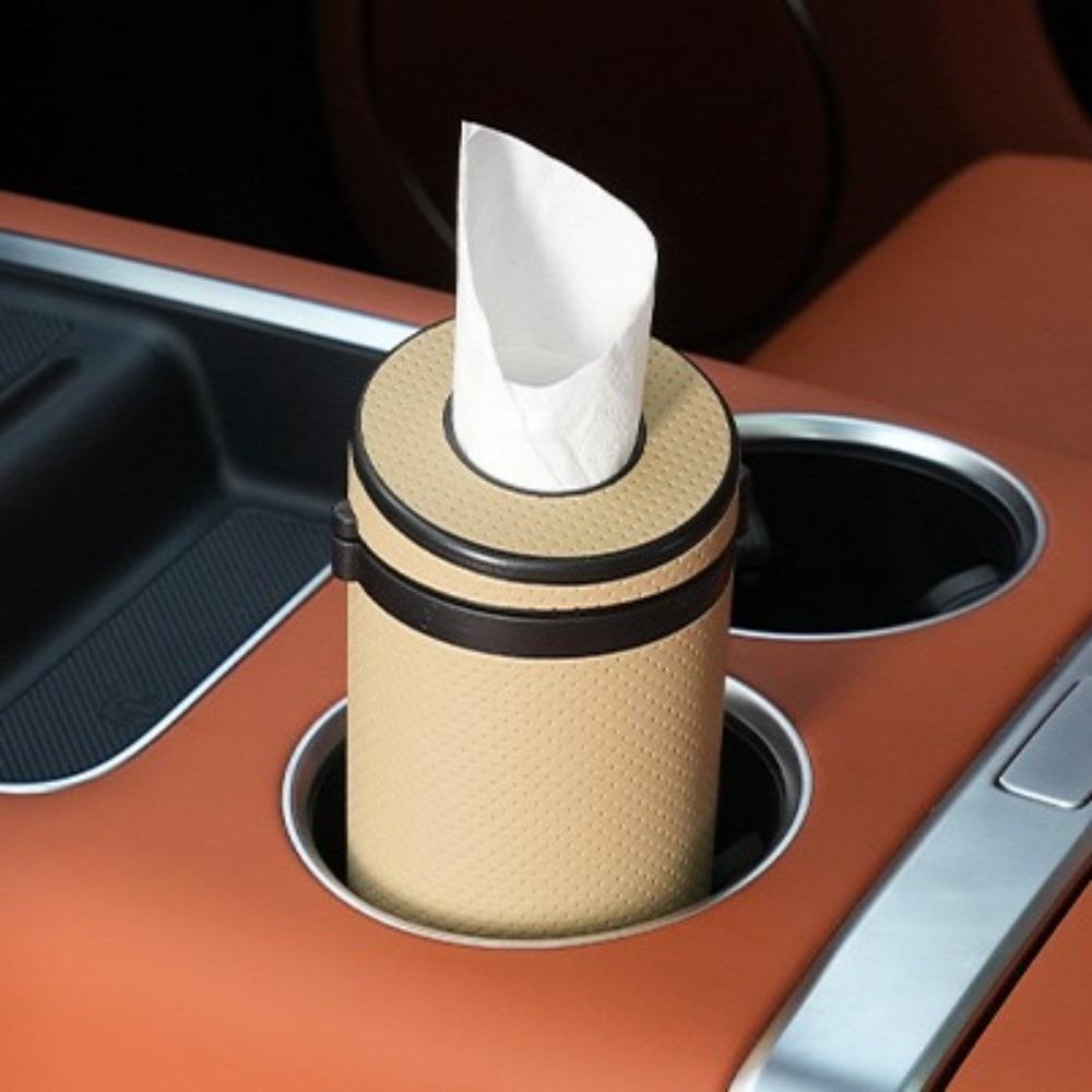 Tissue Dispenser Round Roll Holder Refillable Car Tissue Tube Storage Bag  Office