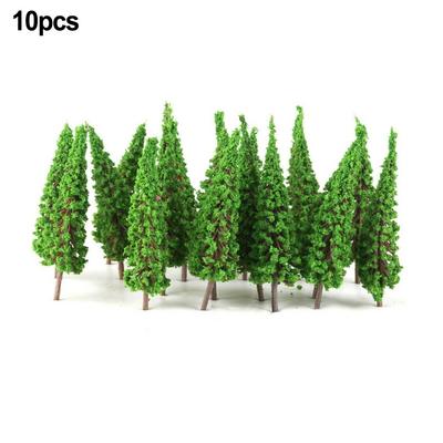 10pcs 65mm 3 Different Greens Model Trees 3D Landscape Artificial Miniature Tree Scenery Decoration Model Willow Trees Layout