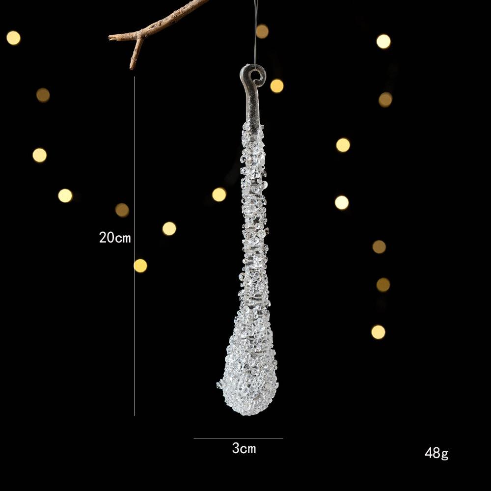 Transparent Christmas Hanging Pendants Water droplet Ice Bar Christmas Decorations Hanging Acrylic Xmas Tree Embellishment