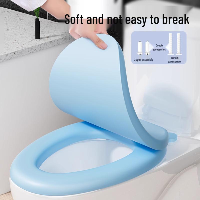 Retro Thickened Soft Foam Toilet Seat Ring - Comfortable, Colorful Design