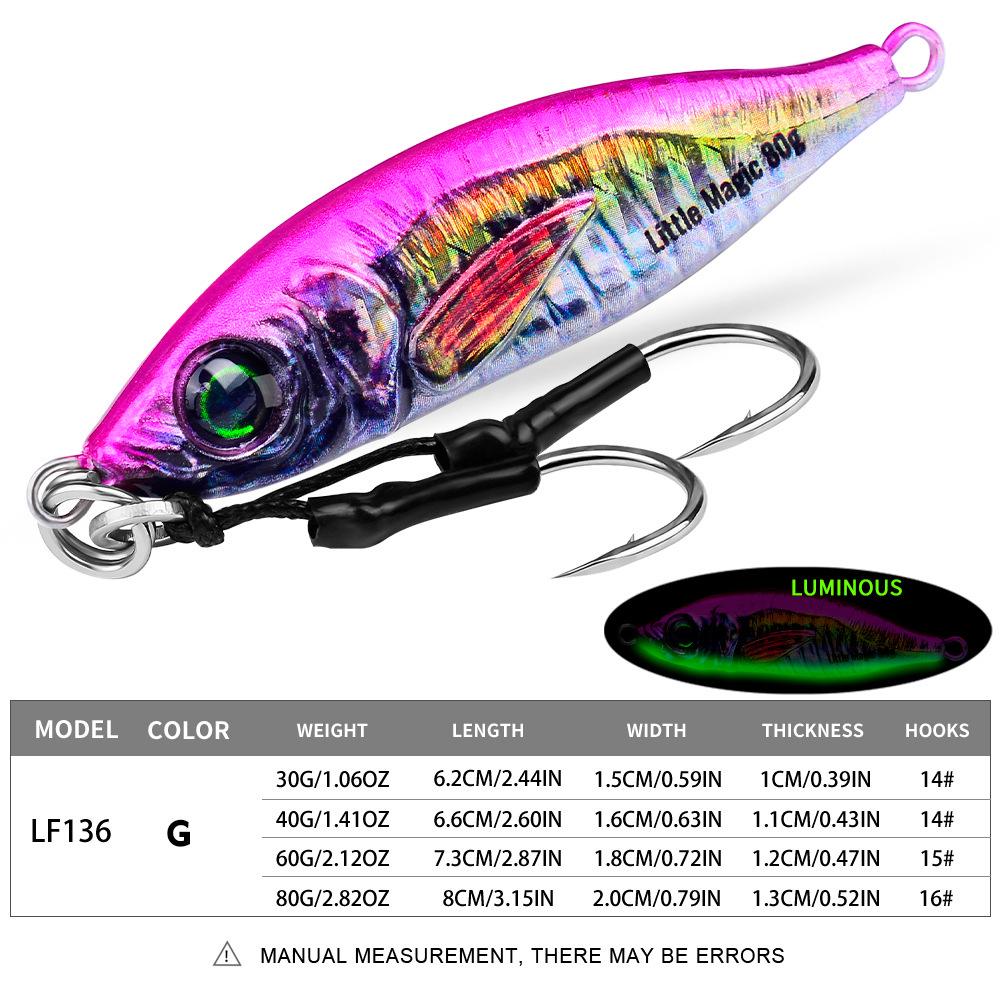 

3D Painted Metal Bass Lure: Bionic Iron Plate Design for Freshwater & Sea Fishing 30g