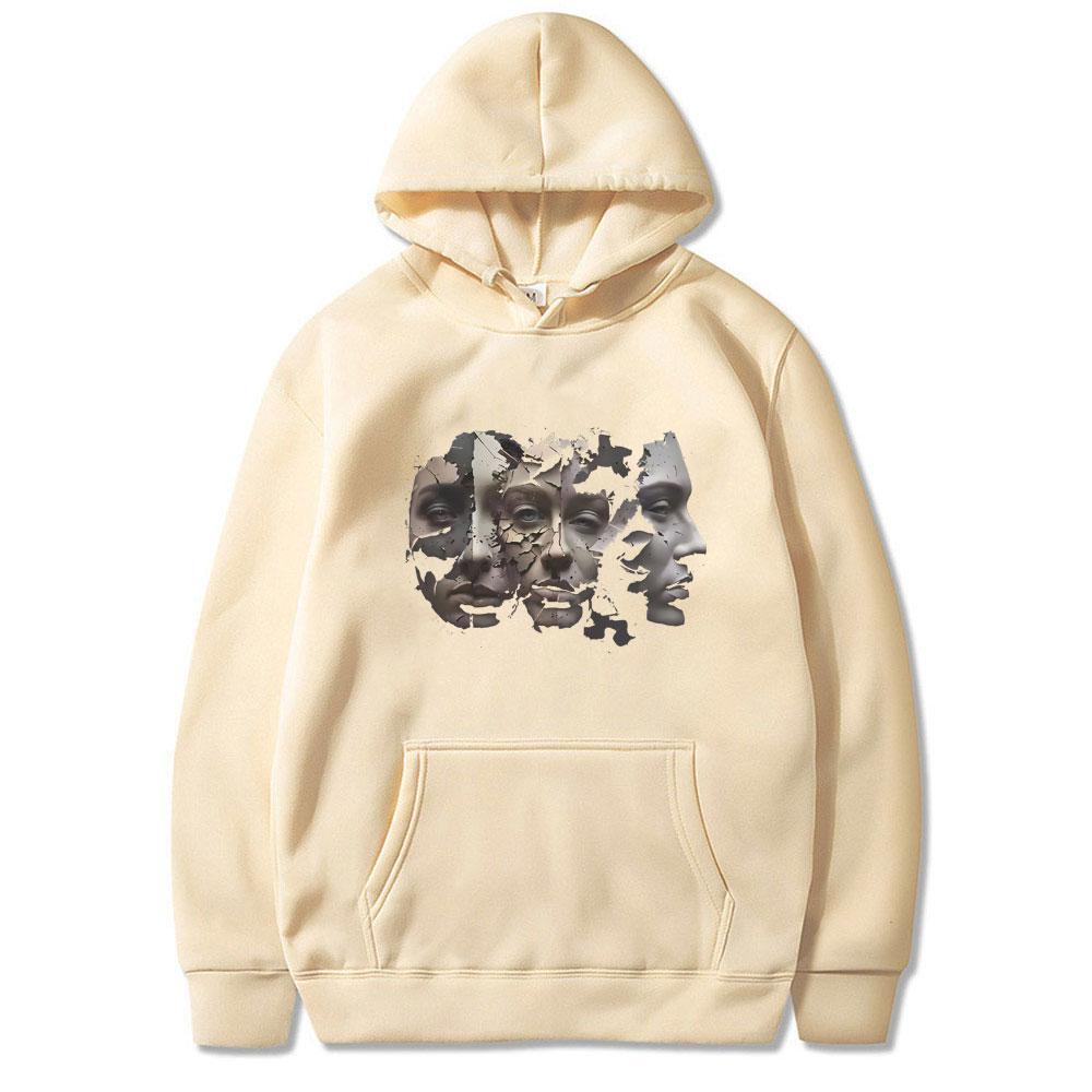 Horror Movie The Substance Face Print Hoodie Men Women Fashion Casual Oversized Hooded Sweatshirt Male Vintage Pullover Hoodies