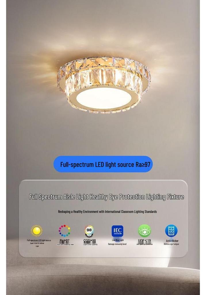 Modern LED Crystal Ceiling Light for Hallway or Corridor