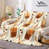 Boba Milk Tea Cup Flannel Blanket Warm Soft Halloween Christmas All-Season Couch Decorative Cozy Warm Gift