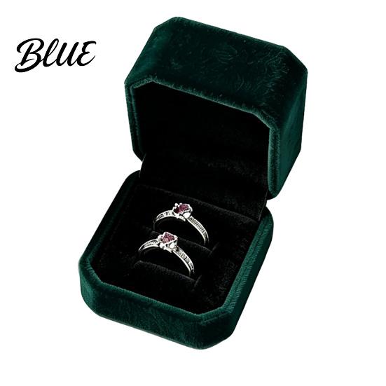 Velvet Jewelry Box High-end Storage Green Flip Suede Box Dark Cover Hard Case Scratch-Proof Shock-Proof Organizer for Travel Magnetic