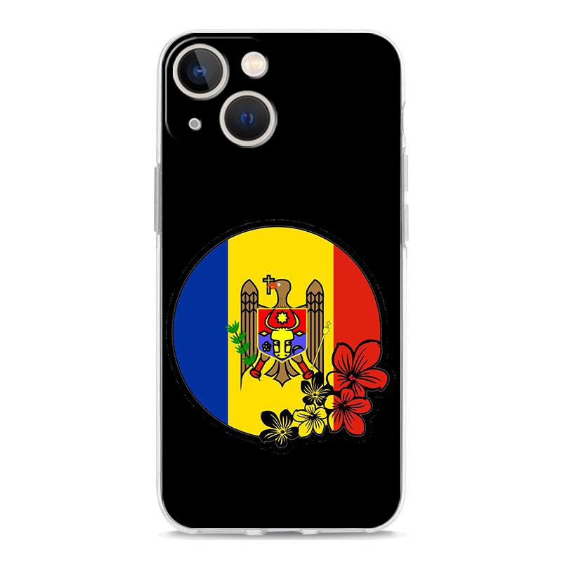 Capa de Celular Para iPhone 17 Air Cases iPhone 16 15 12 13 14 Pro Max SE 7 8 Plus iPhone11 Capa Macia Transparente Bandeira da Moldávia