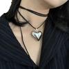 Heart Pendant Choker Necklace Neck Chain Adjustable Length Neckchain Fashionable Neckwear Jewelry Y2K Accessory Gift