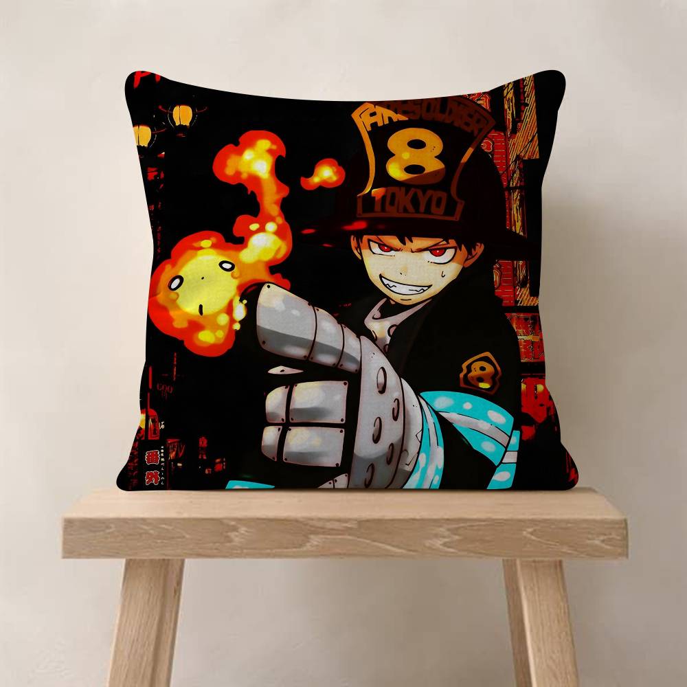 Comics FFire Force Anime Cushion Cover Decorative Pillow Sofa Home Decor Case Pillow Cases