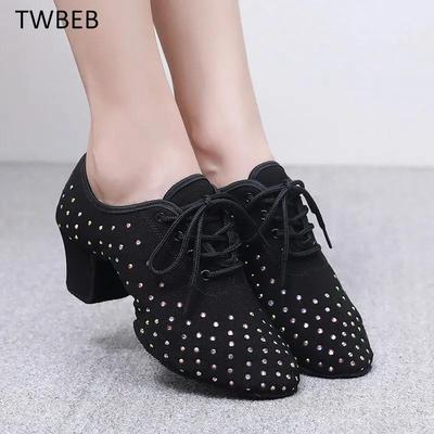 Professional Salsa Dance Shoes Black Flash Men Women Standard Ballroom Tango Latin Teacher Dance Shoes Jazz Sneakers 46 Yards