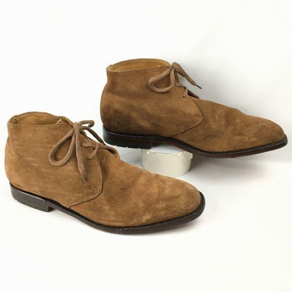 VAN BOMMEL All Leather Goodyear Welted Suede Chukka Boots Brown size 8.5G 27.0-27.5 Men's(USED)