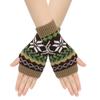 Festive Christmas Snowflake Women's Fingerless Gloves Writing Typing Winter Wrist Warmers Punk Gothic Rock Knit Half Mittens