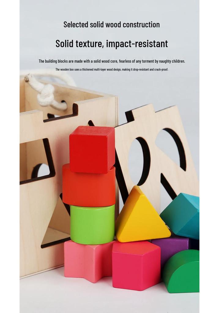 Thirteen-Hole Wooden Shape Matching Box: Children's Educational Toy for Kindergarten Building and Learning
