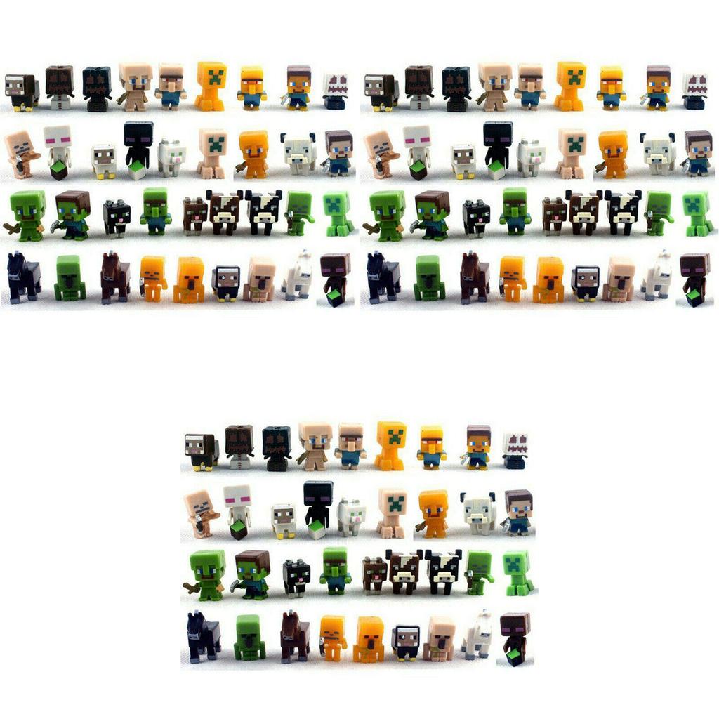 Minecraft 36-pack Mini Action Figures Set For Kids Steve Creeper Skeletons And More!