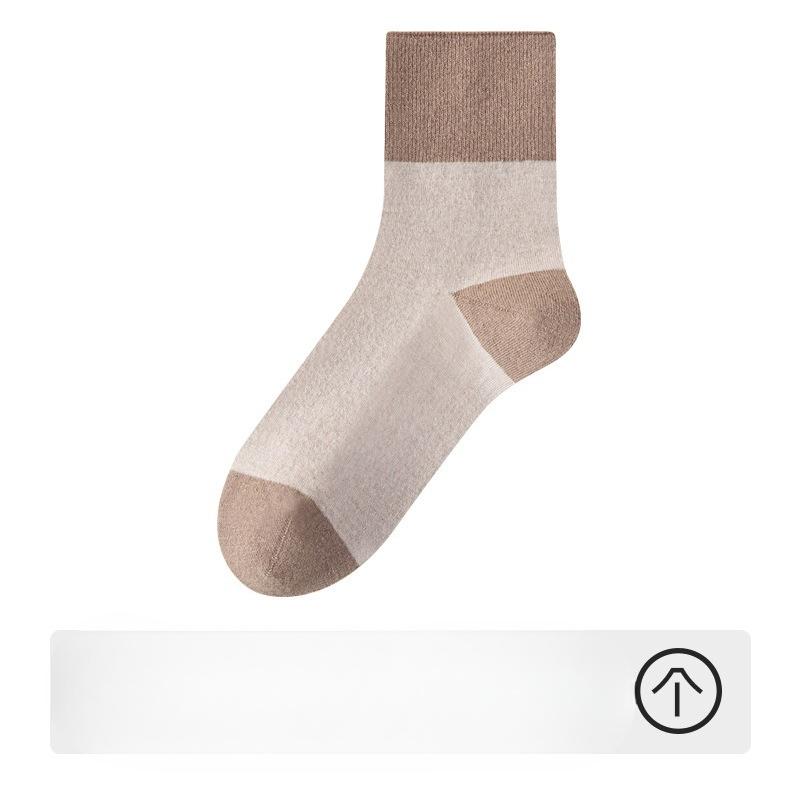 

Female Winter Thickened Warm, Color Matching Loose Mouth Not To Pull Wool Tube Socks 1 pair