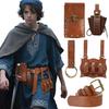 1 Set Renaissance Belt Pouch Retro Coin Purse Skirt Hike Faux Leather Medieval Fanny Pack with Adjustable Waist Strap Casual Waist Bag for Cosplay