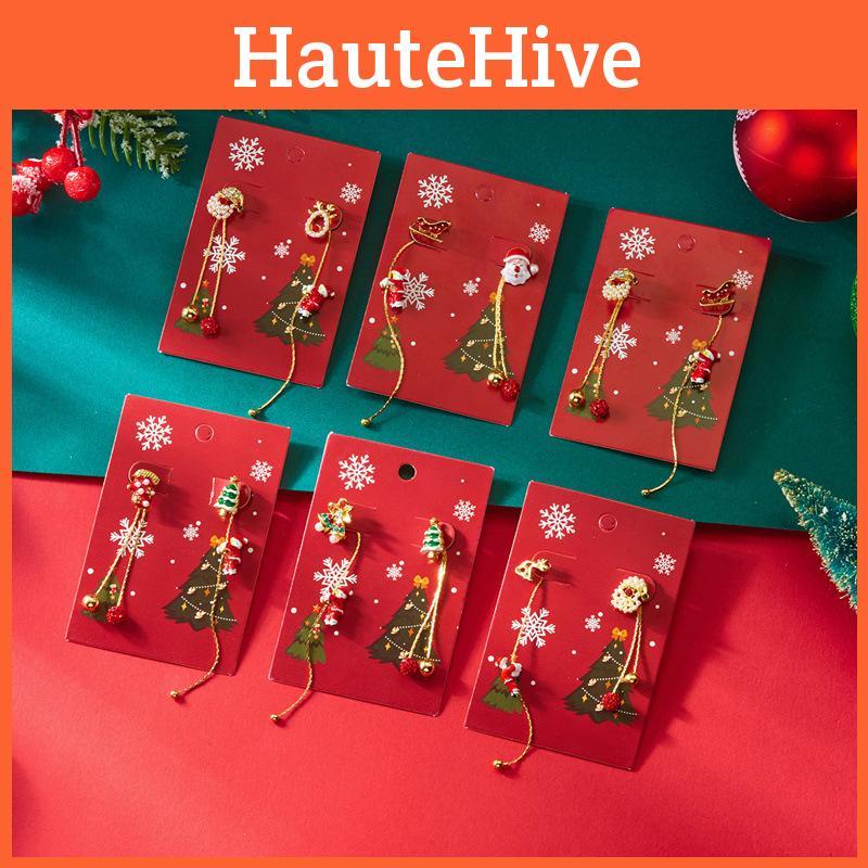 Festive Alloy Earrings With Snowman And Santa Symbols For Women