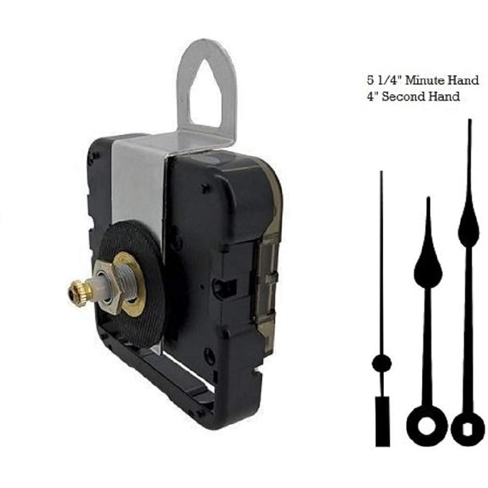 Seiko-SKP Quartz Watch Movement Kit 5" Black Spade Hands for Dials up to 1/4"