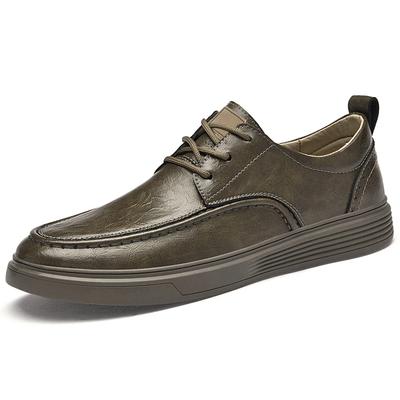 New Men's Shoes for Autumn and Winter: Khaki Casual Shoes, Men's Genuine Leather Shoes, Casual Business Leather Shoes