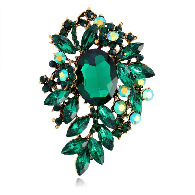 1Pcs Unisex Rhinestone Pins Luxury Large Crystal Glass Pendant Brooches For Women Banquet Party Backpack Gifts Jewelry Accessory