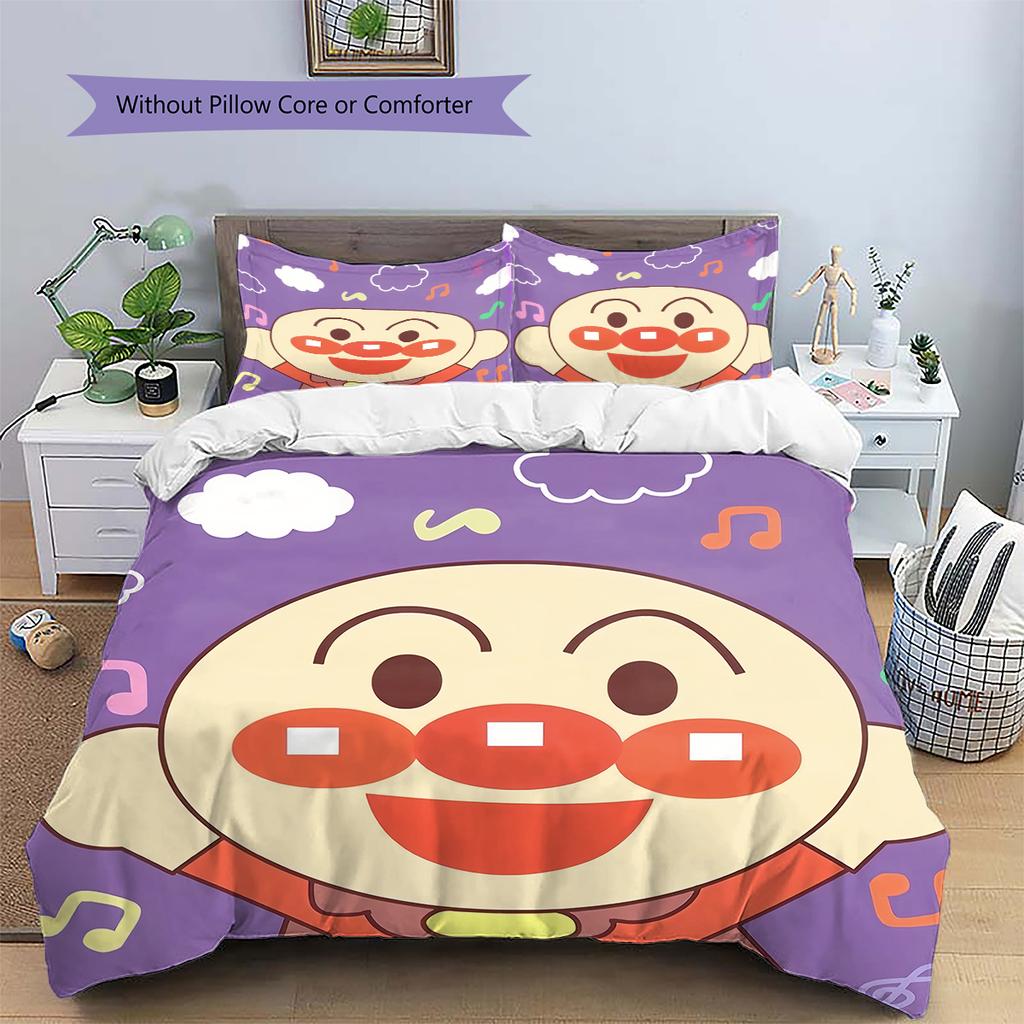 Anpanman Classic Bedding Set Duvet Cover Pillowcase No Filler, Soft Home Bedroom Decor, Perfect Gift for Fans.chl