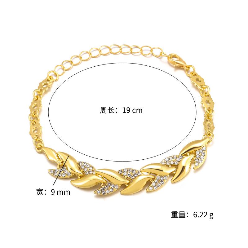 Luxuriöses geflochtenes Blattarmband mit Kristall-Anhänger - Elegantes Geschenk für Frauen | Schmuck für Hochzeit, Jahrestag & Valentinstag