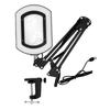 15X Magnifying Glass with Light 5 Color Temperatures 360 Degree Rotating Arm USB Powered Lighted Magnifier for Reading